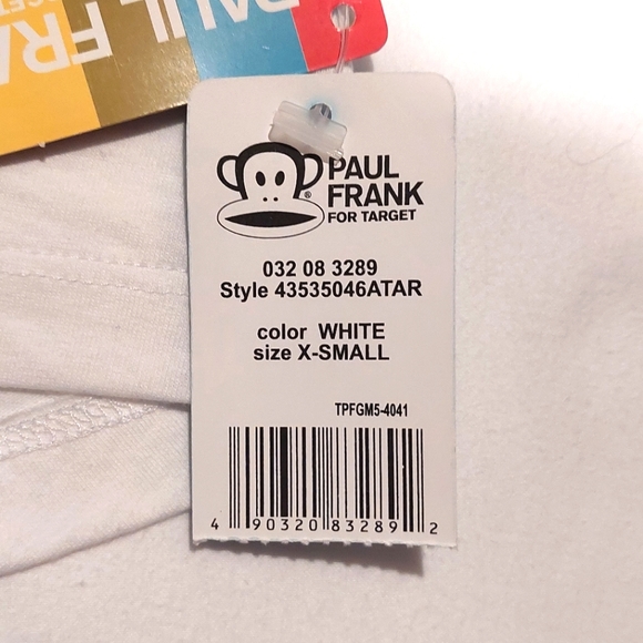 Paul Frank Girl's White Long Sleeved T-shirt Top Sizes XS & S NWT - Picture 5 of 6